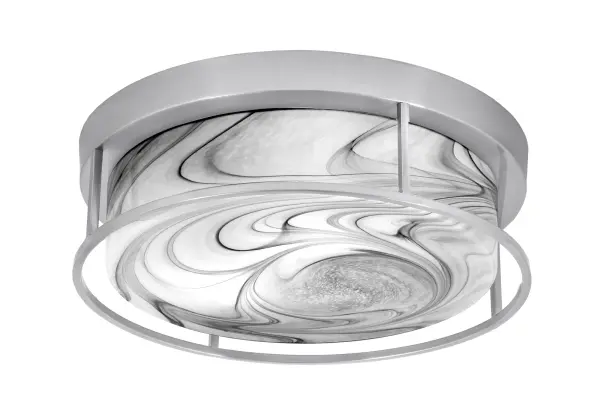 16" Onyx Swirl Glass Flush Mount in Brushed Nickel - Image 1