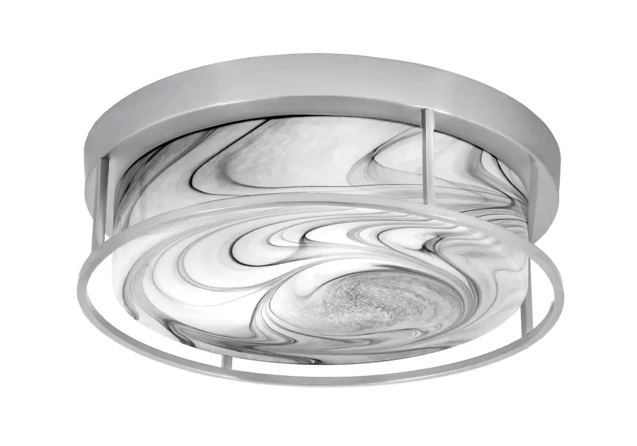 16" Onyx Swirl Glass Flush Mount in Brushed Nickel - Image 1