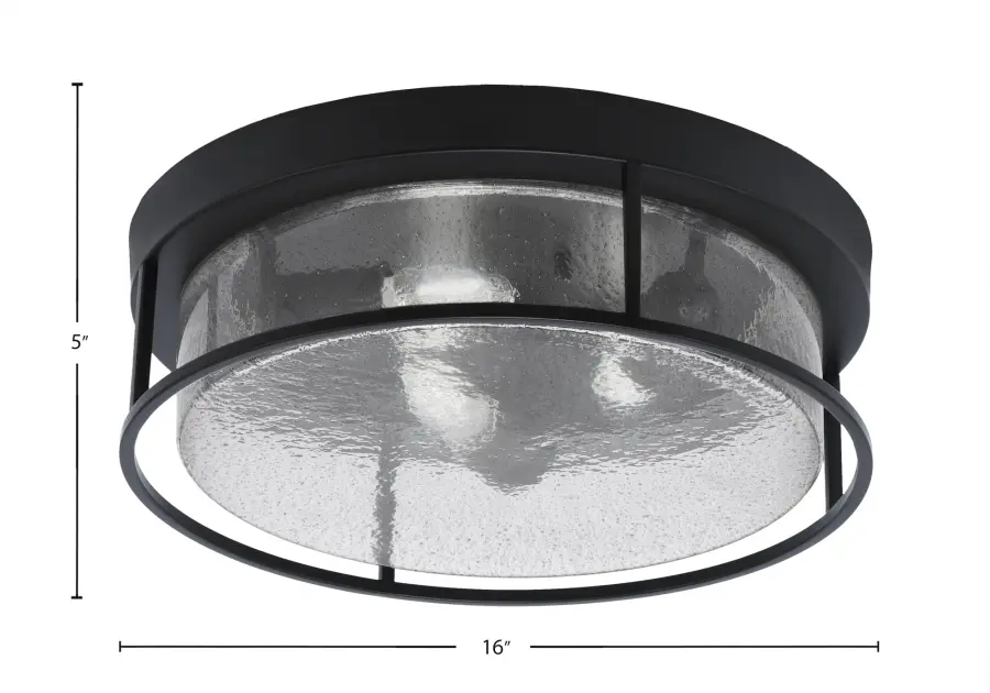 16" Smoke Bubble Glass Flush Mount in Matte Black - Image 2