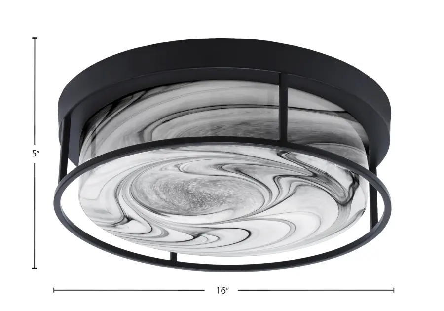 Toltec Lighting 16" Onyx Swirl Glass Flush Mount - Image 2