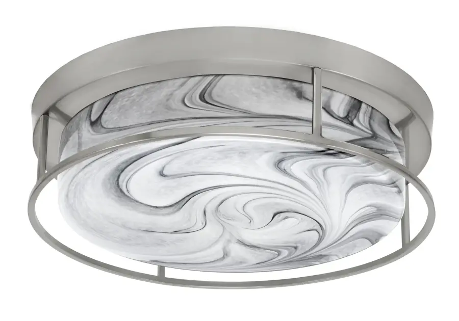 18" Onyx Swirl Glass Flush Mount in Brushed Nickel - Image 1