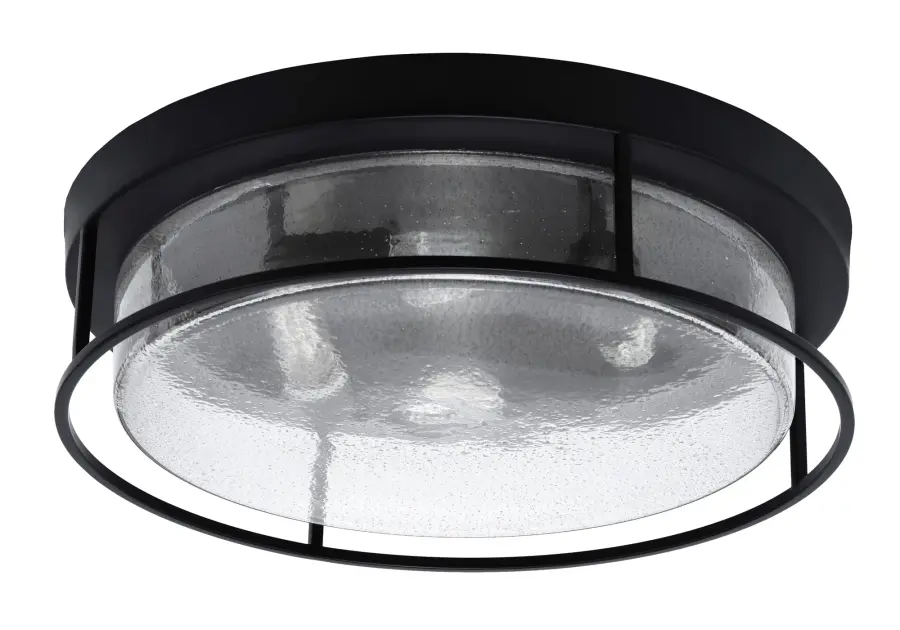 18" Smoke Bubble Glass Flush Mount in Matte Black - Image 1
