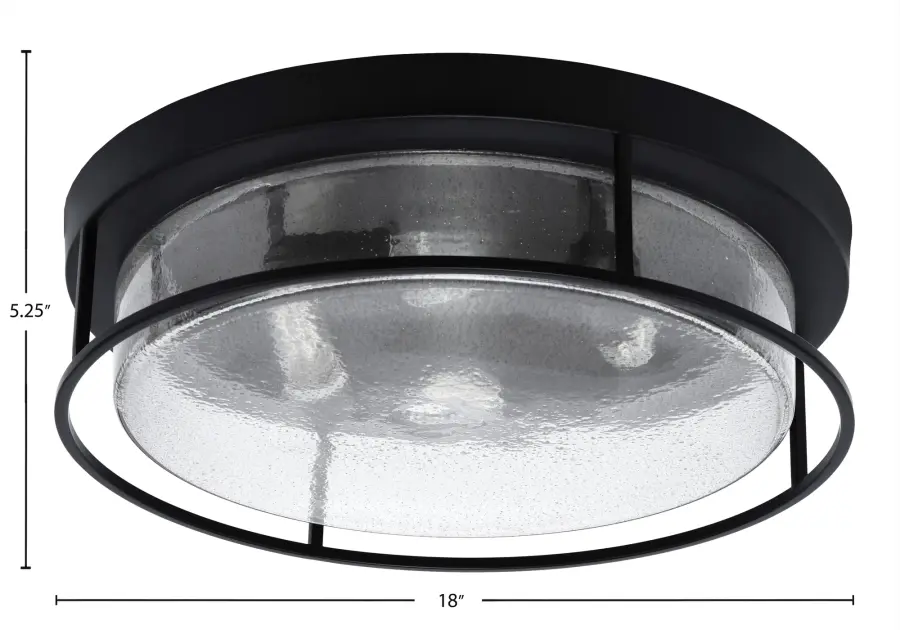 18" Smoke Bubble Glass Flush Mount in Matte Black - Image 2