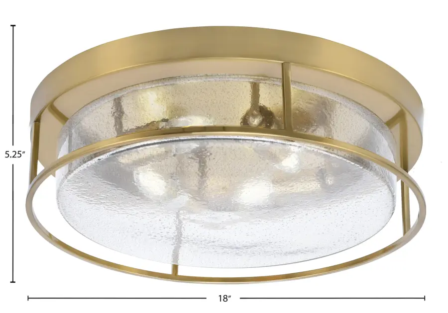 18" Flush Mount with Smoke Bubble Glass - Image 2