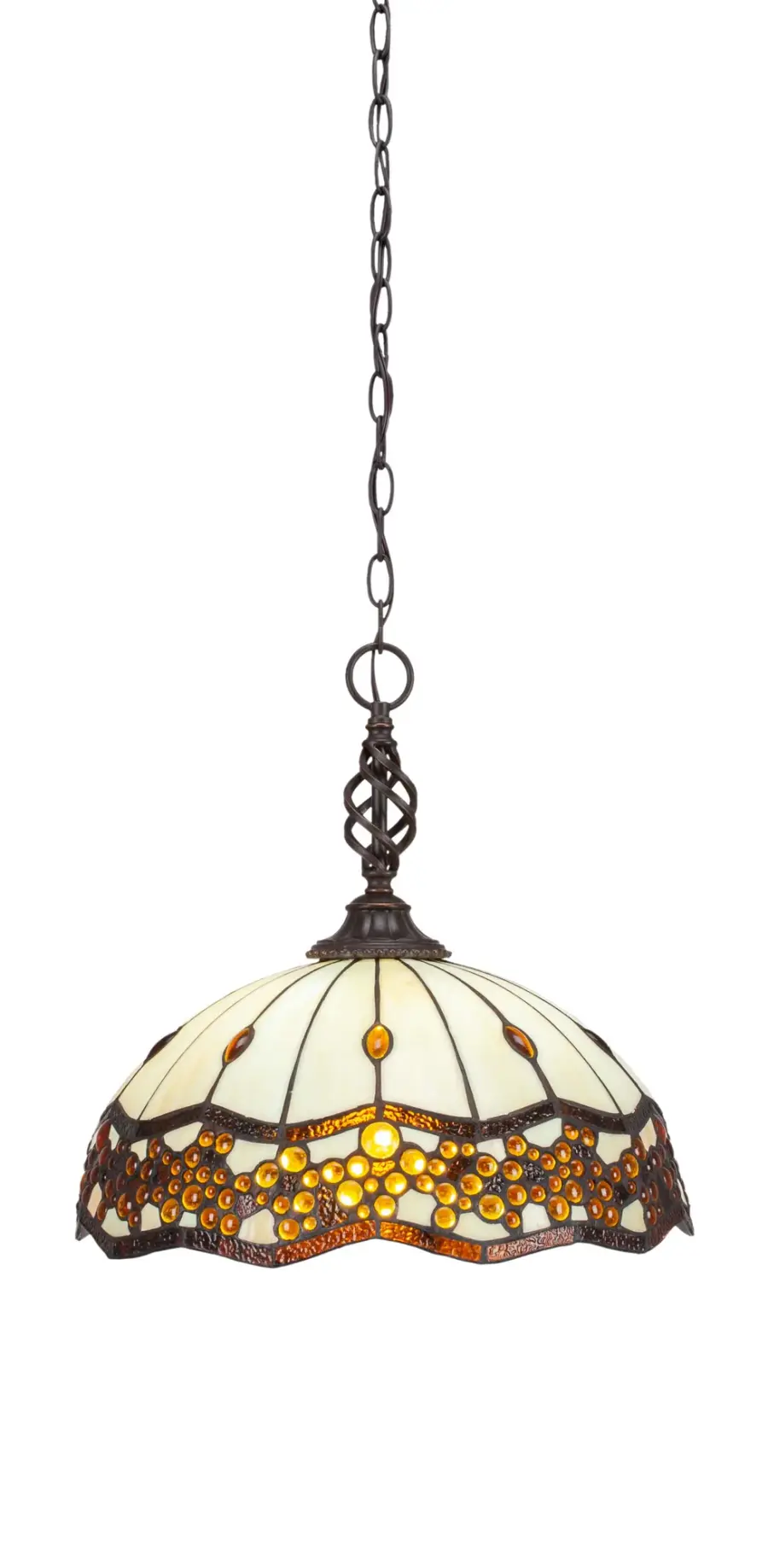 Elegante Chain Pendant with Roman Jewel Art Glass - Image 1