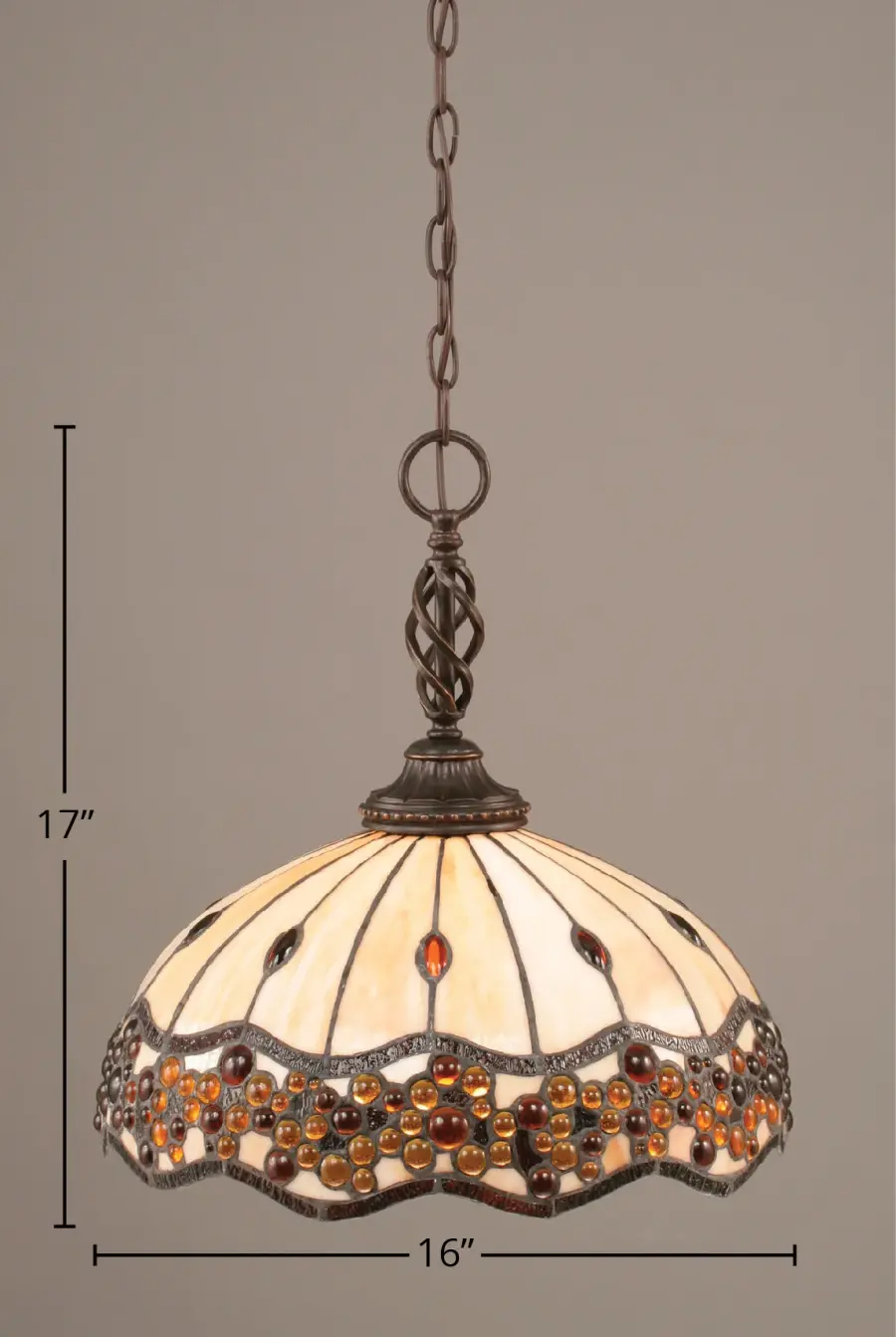 Elegante Chain Pendant with Roman Jewel Art Glass - Image 2