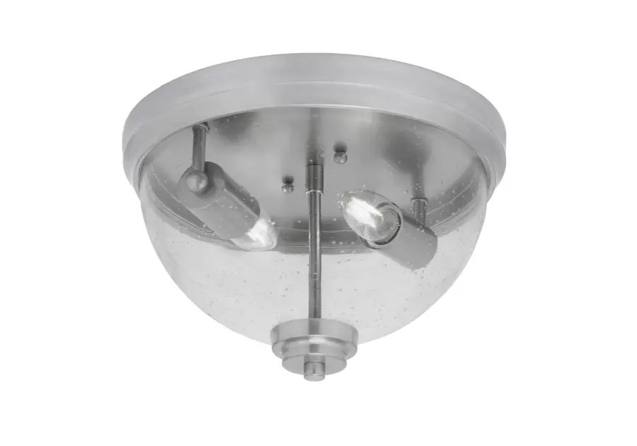 Toltec Lighting 12" Clear Bubble Glass Flush Mount - Image 1