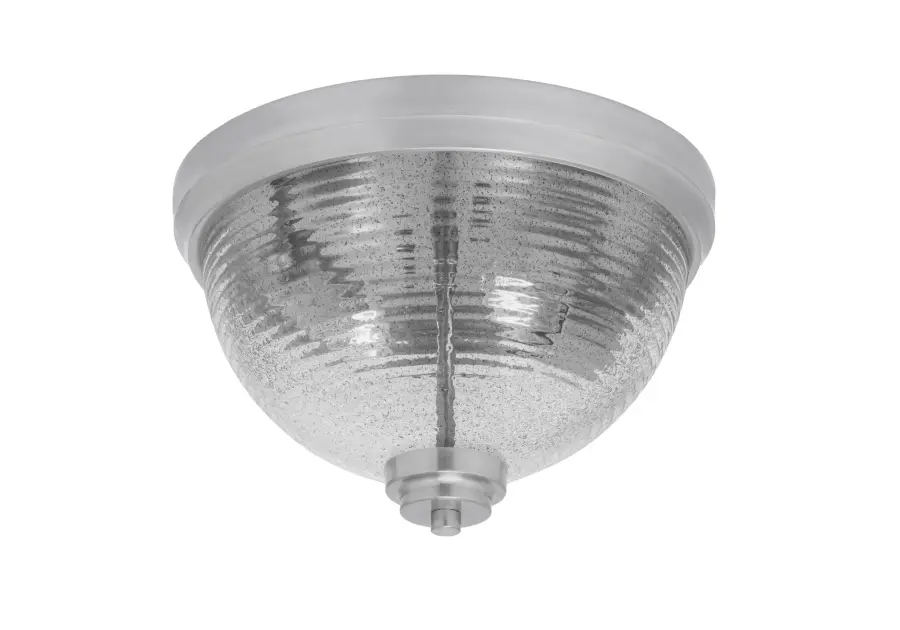 Toltec Lighting 12" Flush Mount with Smoke Ribbed Glass - Image 1