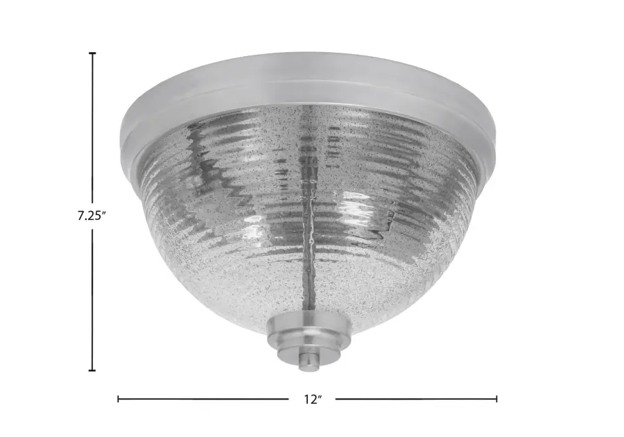 Toltec Lighting 12" Flush Mount with Smoke Ribbed Glass - Image 2