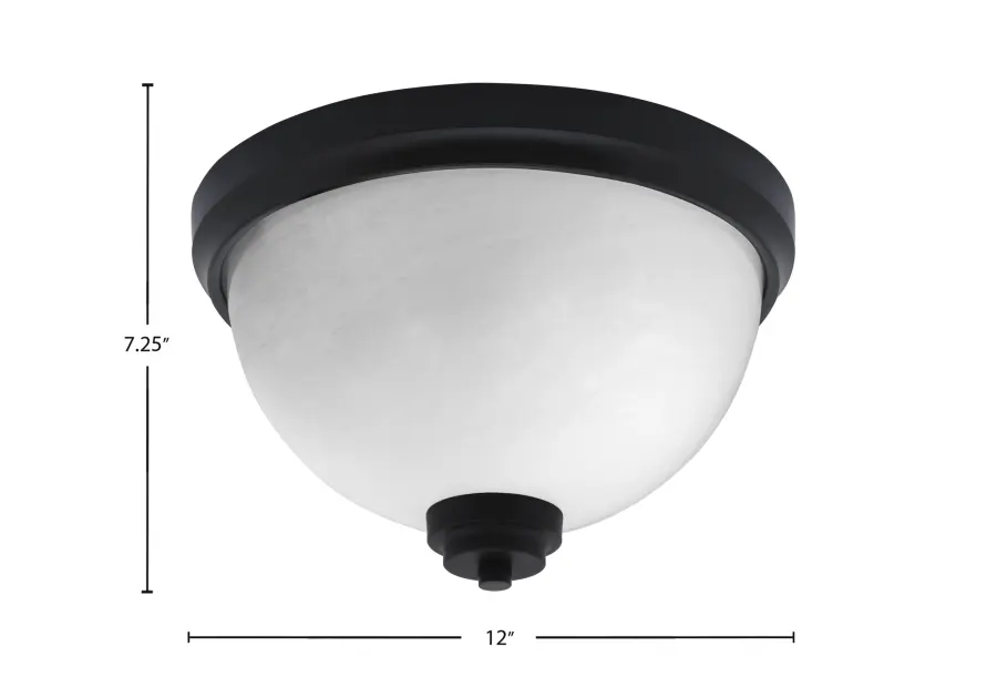 Toltec Lighting 12" White Marble Glass Flush Mount - Image 2
