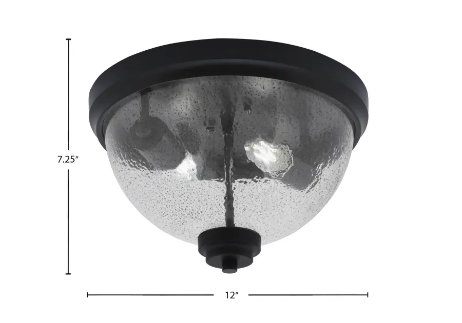 12" Smoke Bubble Glass Flush Mount in Matte Black - Image 2