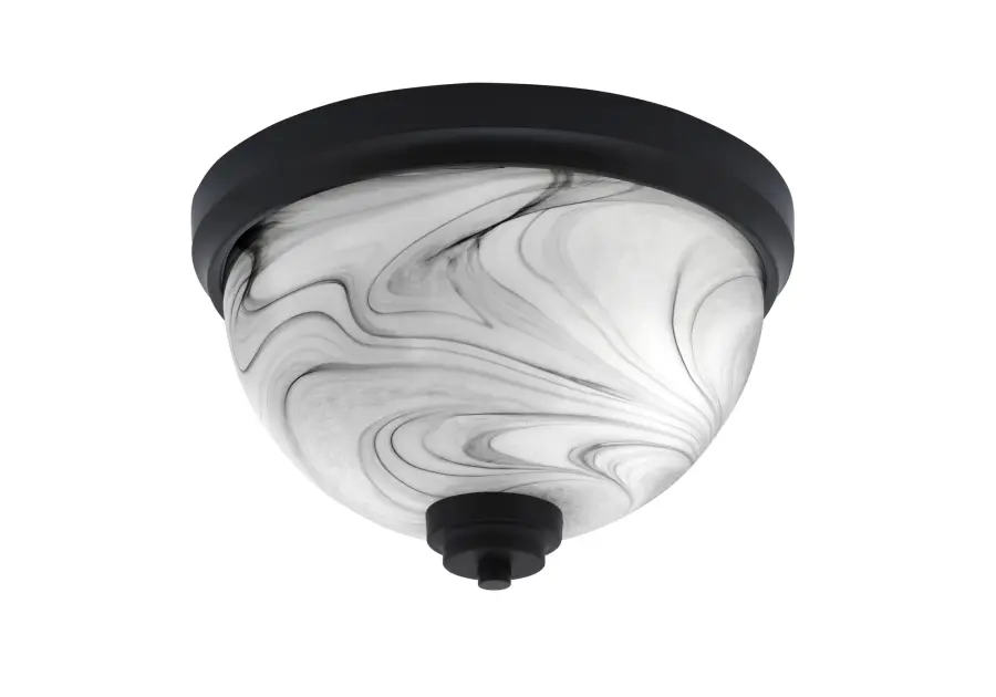 12" Onyx Swirl Glass Flush Mount in Matte Black - Image 1