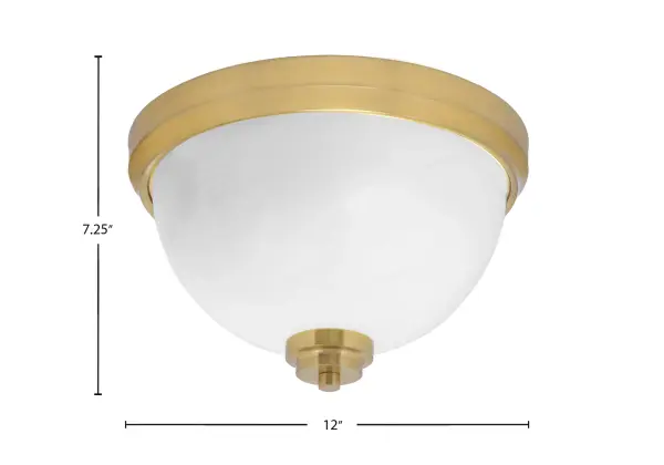 This 12-inch flush mount combines timeless design with practical functionality. The White Marble Glass diffuses light beautifully while the New Age Brass finish adds warmth and sophistication to any space. - alternate view