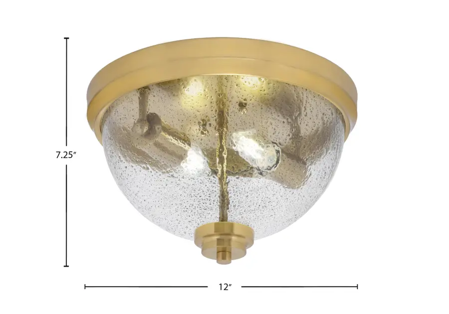12" Smoke Bubble Glass Flush Mount in New Age Brass - Image 2