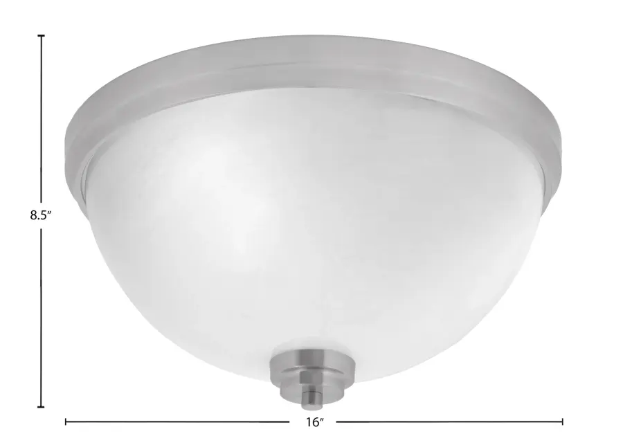 Toltec Lighting 16" Flush Mount Ceiling Light in Brushed Nickel with White Marble Glass - Image 2