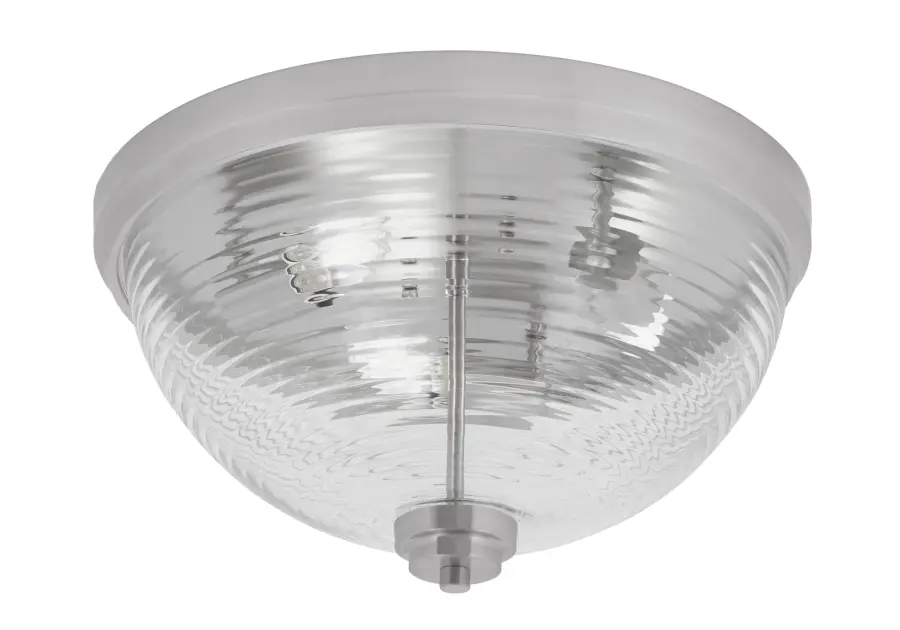 Toltec Lighting 16" Clear Ribbed Glass Flush Mount - Image 1