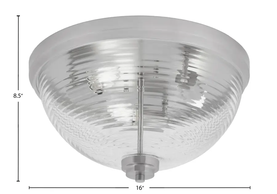 Toltec Lighting 16" Clear Ribbed Glass Flush Mount - Image 2