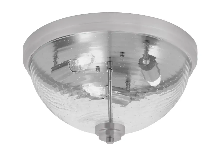 16" Ribbed Clear Bubble Glass Flush Mount - Image 1