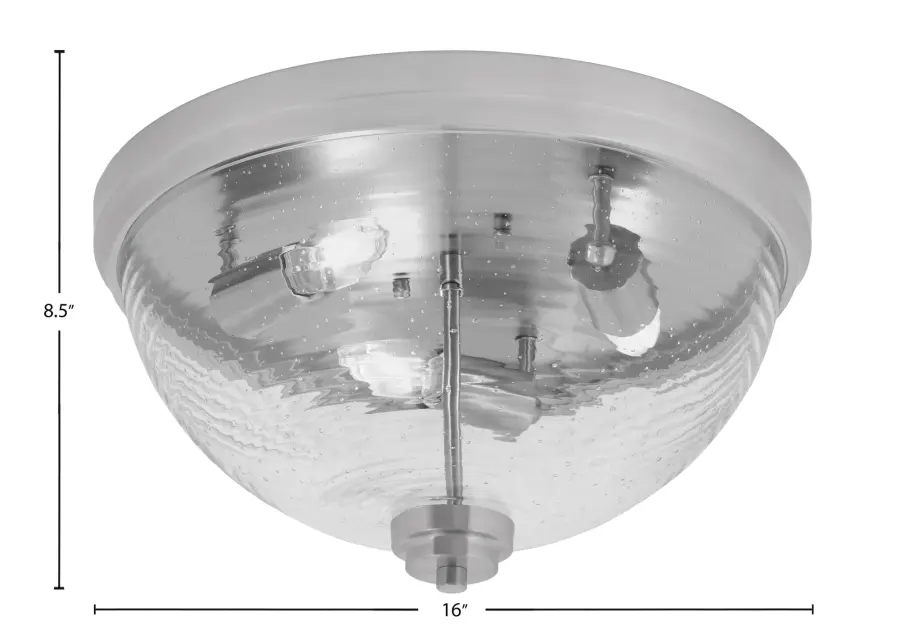 16" Ribbed Clear Bubble Glass Flush Mount - Image 2