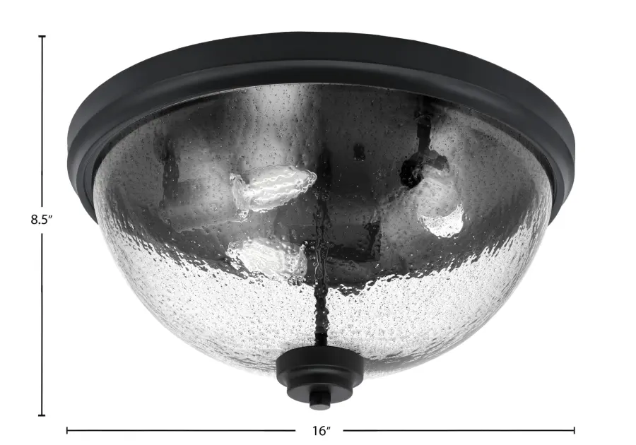 16" Smoke Bubble Glass Flush Mount in Matte Black - Image 2