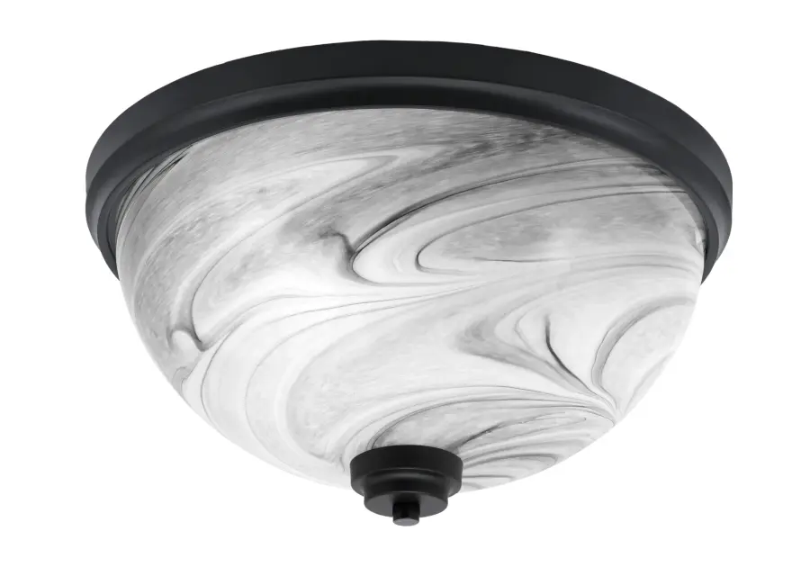 16" Onyx Swirl Glass Flush Mount - Matte Black - Image 1
