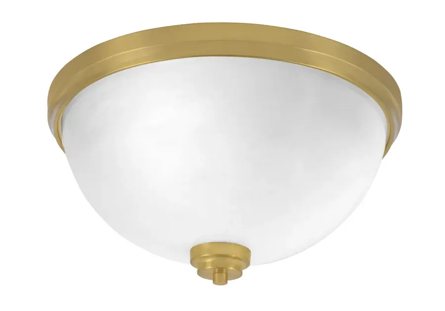 Toltec 16" Flush Mount with White Marble Glass - Image 1