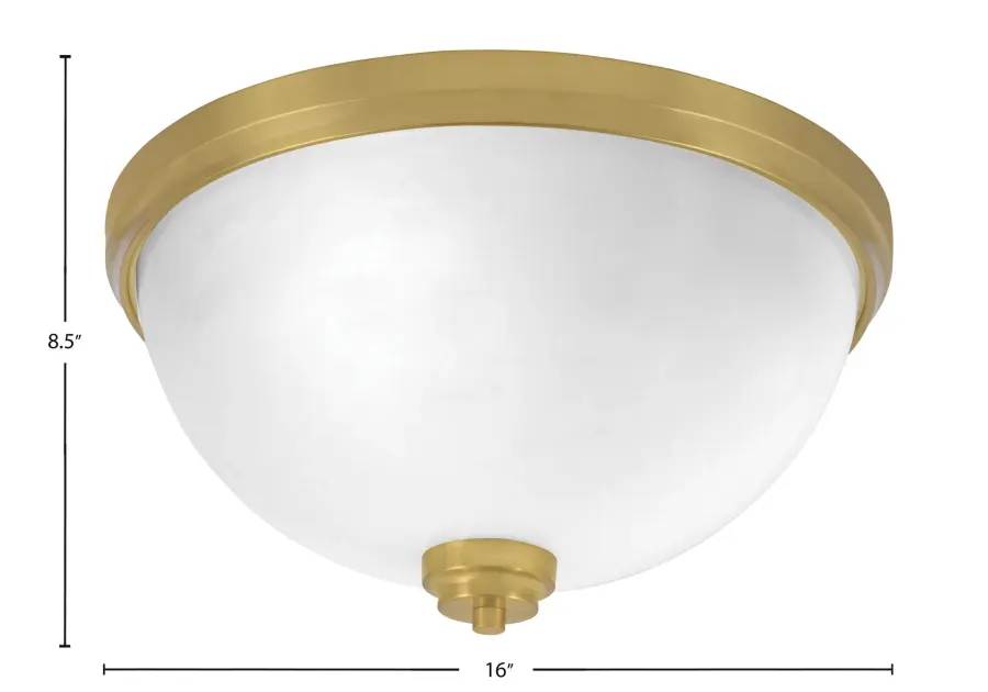 Toltec 16" Flush Mount with White Marble Glass - Image 2