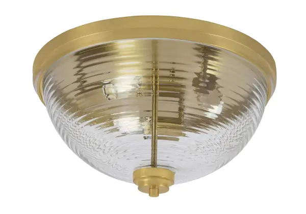 This 16" flush mount combines modern sophistication with transitional appeal. The clear ribbed glass creates beautiful light diffusion while the New Age Brass finish adds warmth. Perfect for low-ceiling spaces needing style and function.