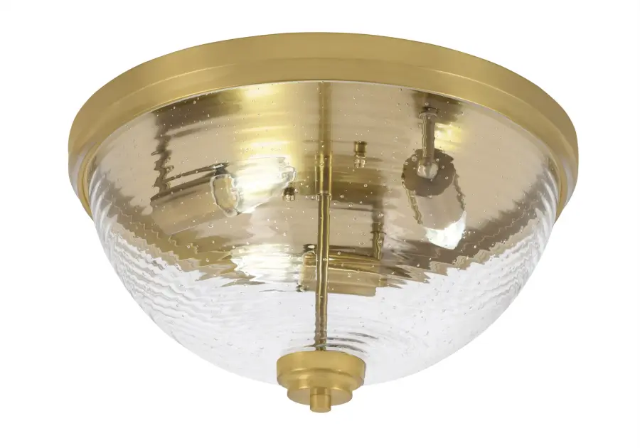 Toltec Lighting 16" Flush Mount with Ribbed Clear Bubble Glass - Image 1