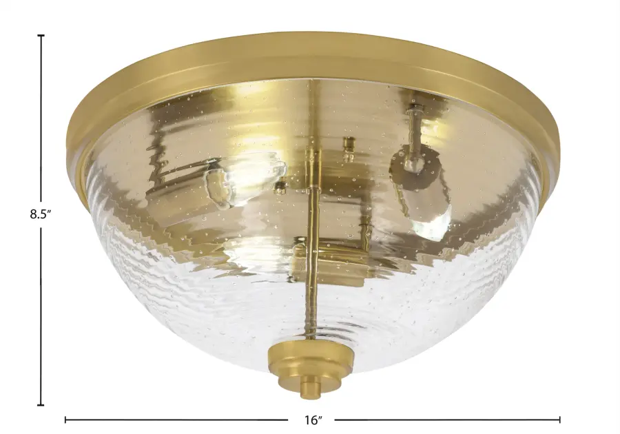 Toltec Lighting 16" Flush Mount with Ribbed Clear Bubble Glass - Image 2