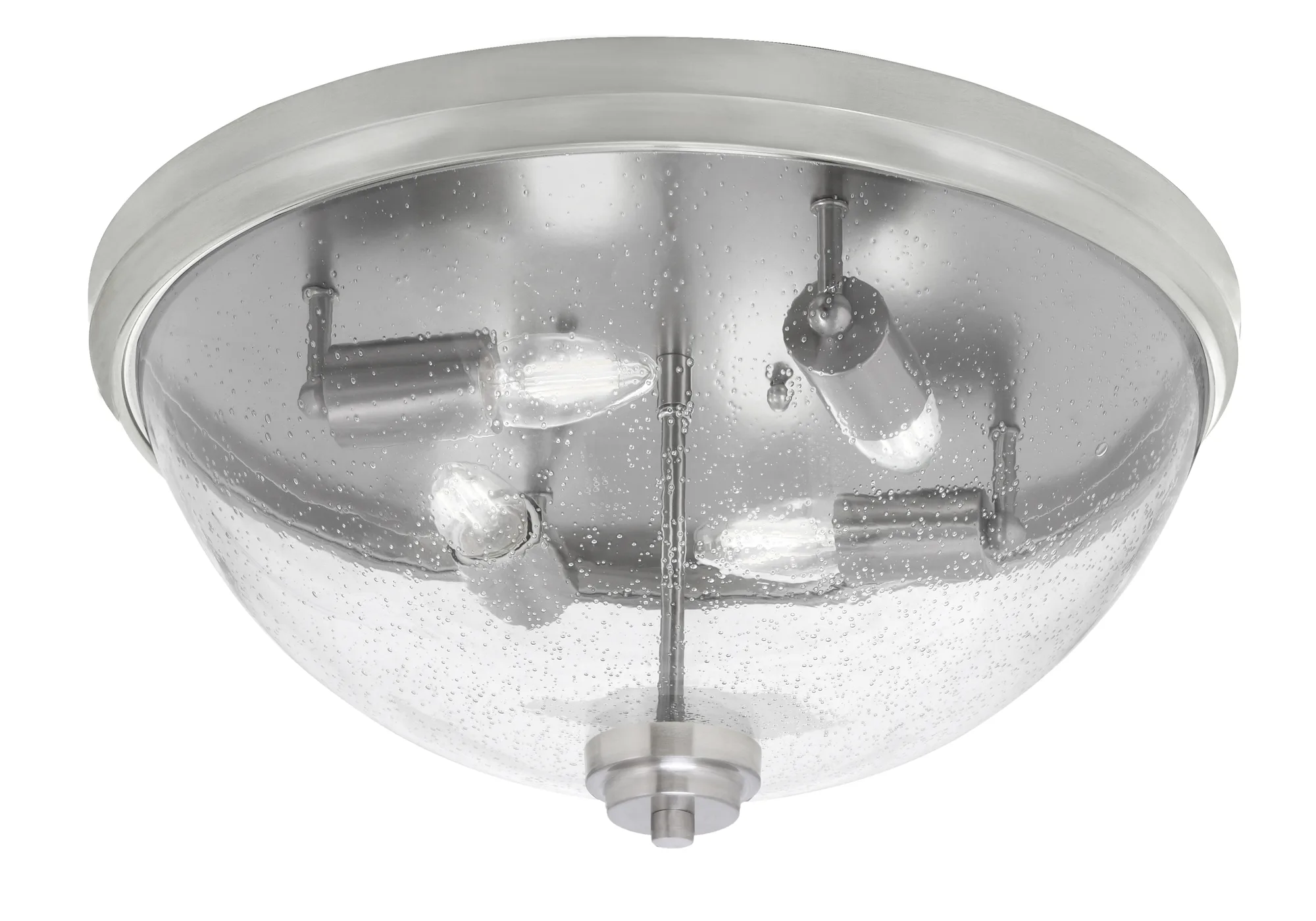 Toltec Lighting 18" Clear Bubble Glass Flush Mount