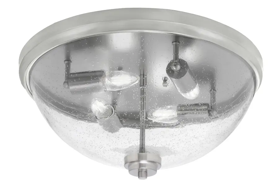 Toltec Lighting 18" Clear Bubble Glass Flush Mount - Image 1