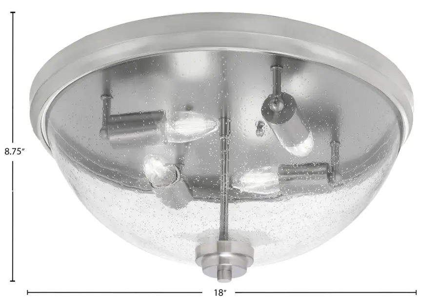 Toltec Lighting 18" Clear Bubble Glass Flush Mount - Image 2