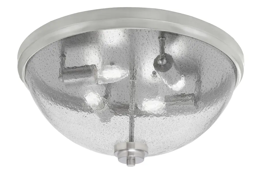18" Smoke Bubble Glass Flush Mount in Brushed Nickel - Image 1