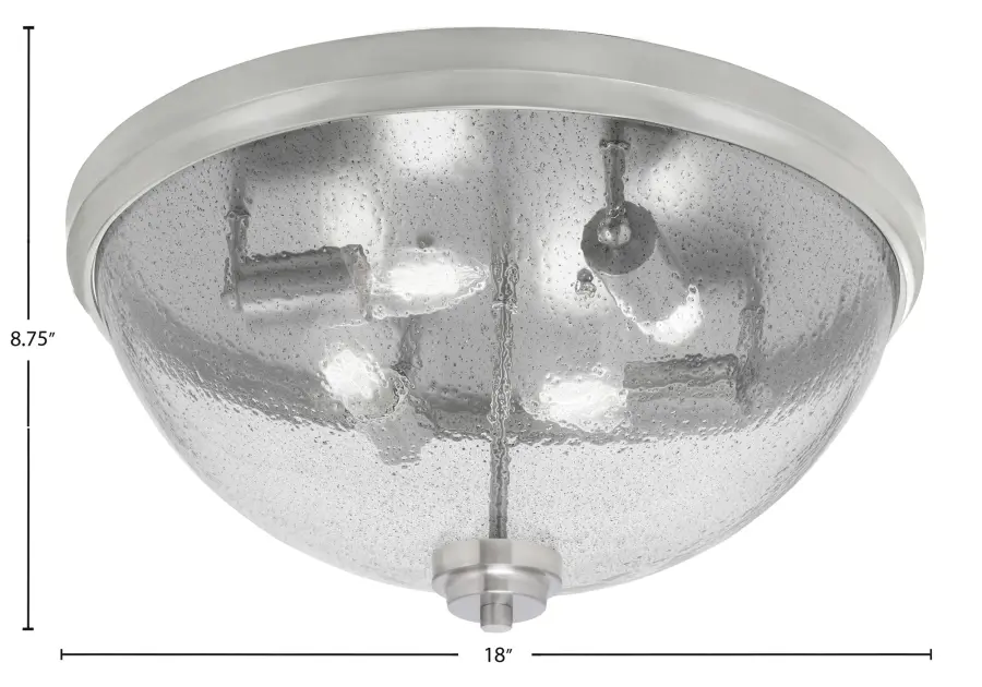18" Smoke Bubble Glass Flush Mount in Brushed Nickel - Image 2