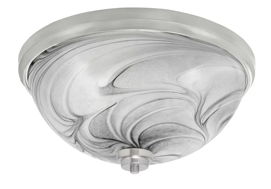 Toltec Lighting Brushed Nickel Flush Mount with Onyx Swirl Glass - Image 1