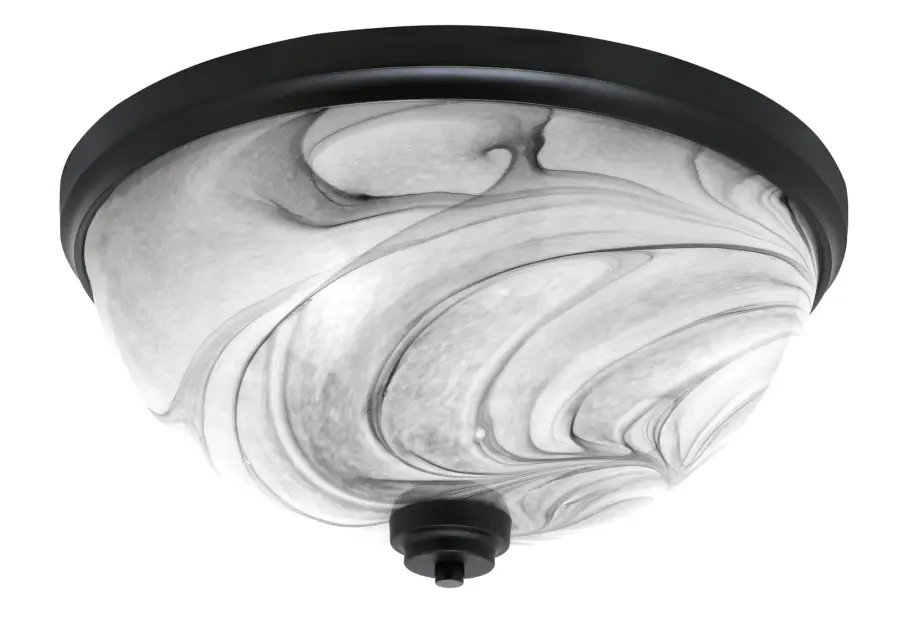 18" Onyx Swirl Glass Flush Mount in Matte Black - Image 1