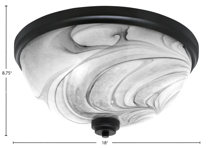 18" Onyx Swirl Glass Flush Mount in Matte Black - Image 2