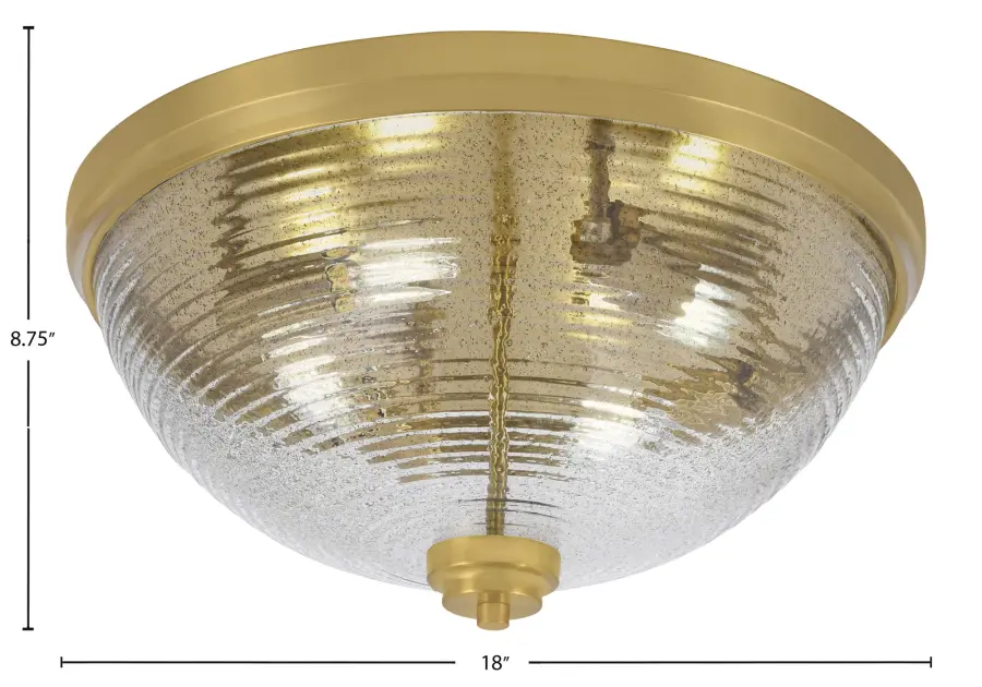 18" Flush Mount with Smoke Ribbed Glass - Image 2