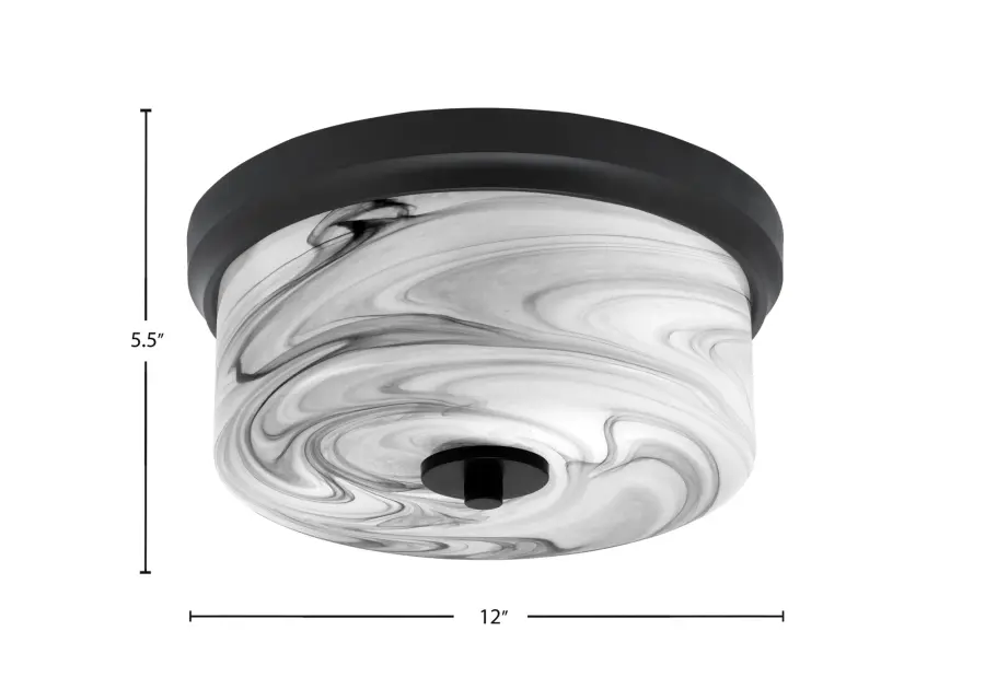 Toltec Lighting 12" Onyx Swirl Glass Flush Mount - Image 1