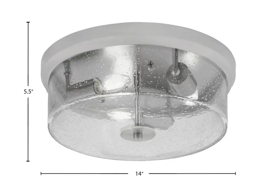 14" Clear Bubble Glass Flush Mount - 3 Light - Image 2
