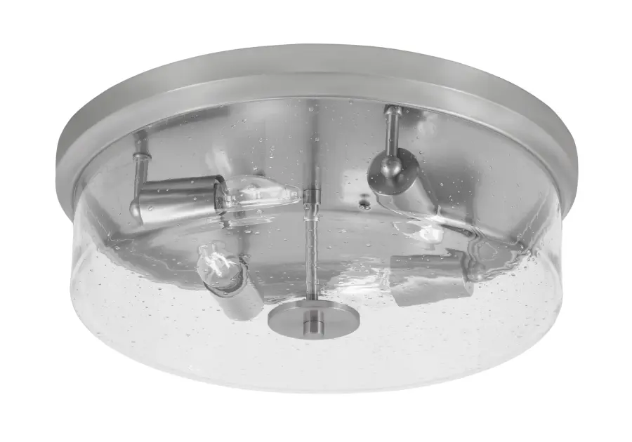Toltec Lighting 17" Clear Bubble Glass Flush Mount - Image 1