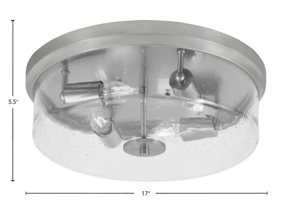 Toltec Lighting 17" Clear Bubble Glass Flush Mount - Image 2