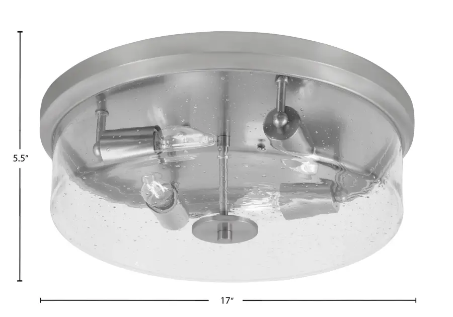 Toltec Lighting 17" Clear Bubble Glass Flush Mount - Image 2