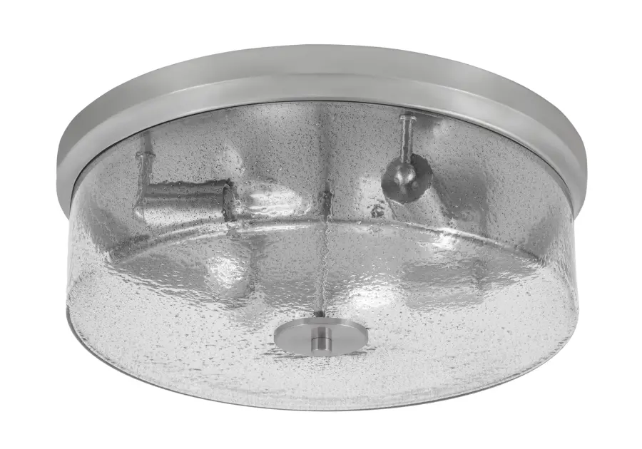 17" Smoke Bubble Glass Flush Mount in Brushed Nickel - Image 1