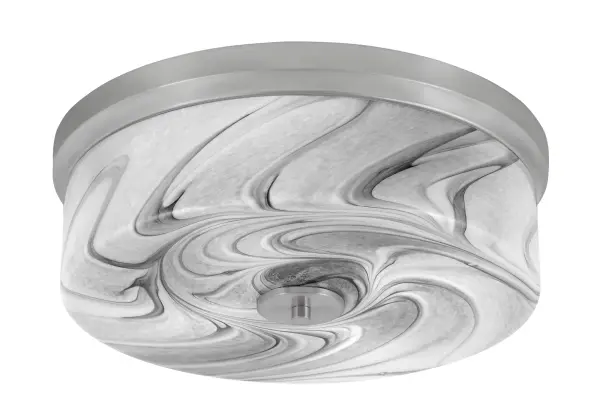 17" Onyx Swirl Glass Flush Mount in Brushed Nickel - Image 1