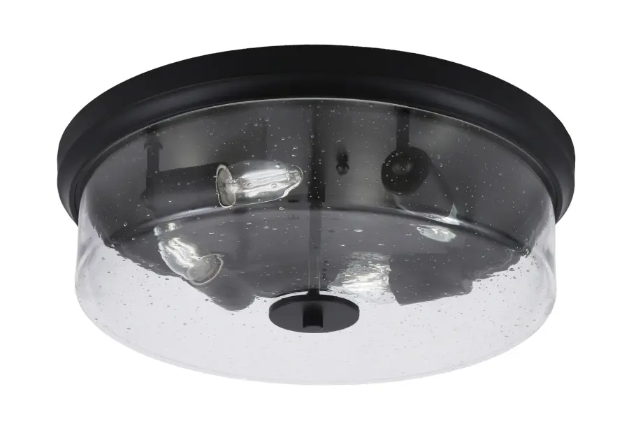 Toltec Lighting 17" Clear Bubble Glass Flush Mount - Image 1