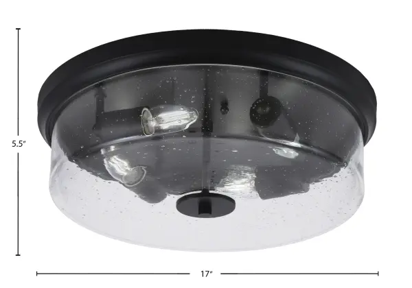 Toltec Lighting 17" Clear Bubble Glass Flush Mount - Image 2