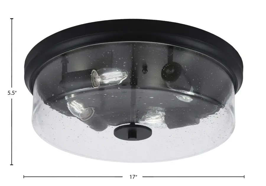 Toltec Lighting 17" Clear Bubble Glass Flush Mount - Image 2
