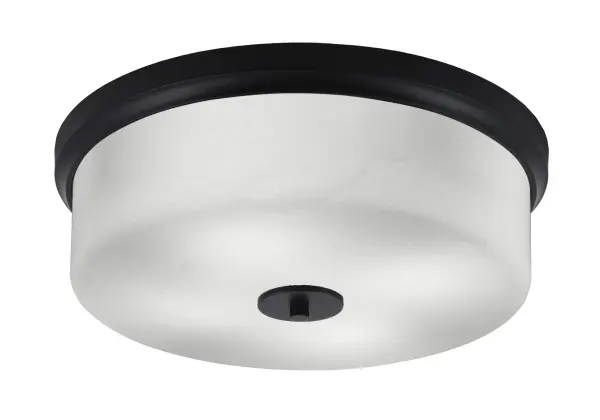 This 17-inch flush mount combines contemporary style with practical functionality. The white marble glass diffuses light beautifully while the matte black finish adds modern sophistication to any space.